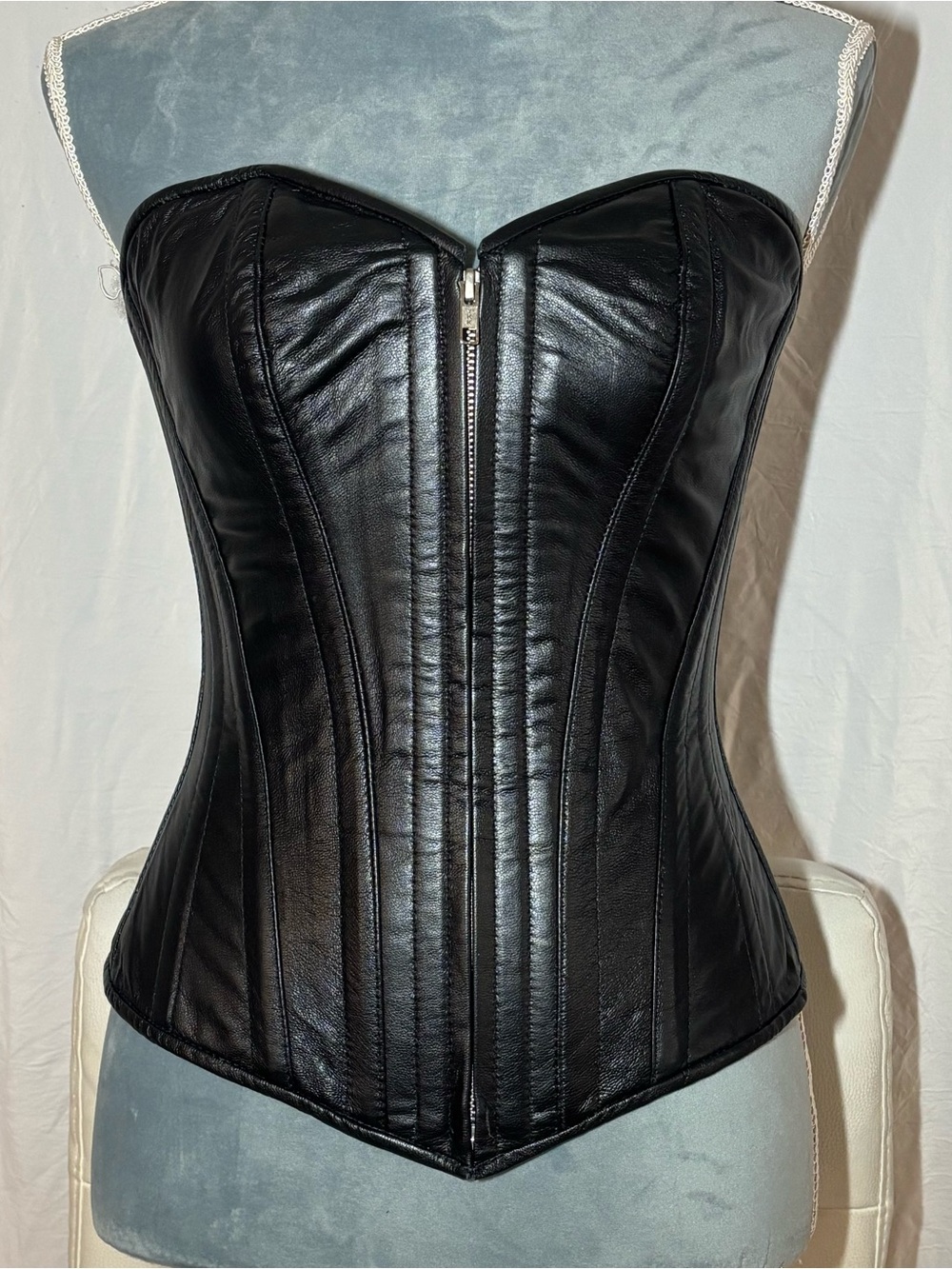 Black Leather Corset Top - Women Accessories
